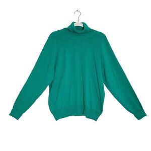 Talbots Petites Women's Long Sleeve Turtleneck Sweater in Green - Sz LP